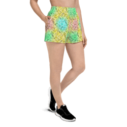 birds & flying kites summer seamless pattern women’s recycled athletic shorts