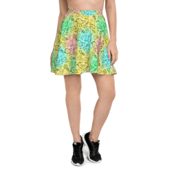 birds & flying kites summer seamless pattern skater skirt