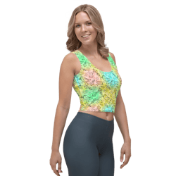birds & flying kites summer seamless pattern crop top