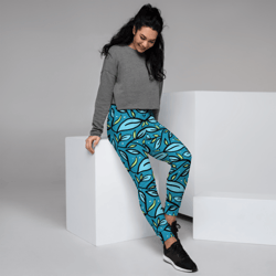 Leaves on a Blue Background Women's Joggers