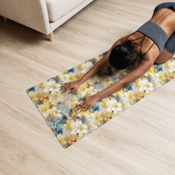 Colorful Spring Flowers Seamless Pattern Yoga mat