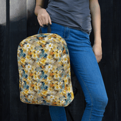 Colorful Spring Flowers Seamless Pattern Backpack