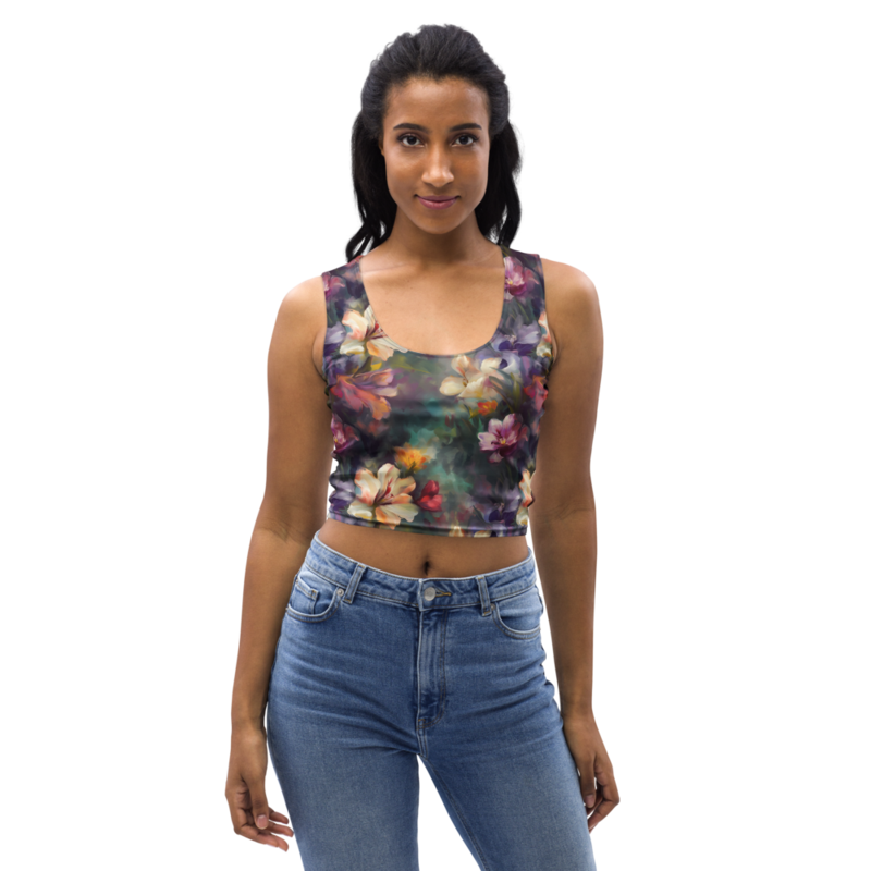 Beautiful Romantic Flowers Chic Floral Pattern Crop Top