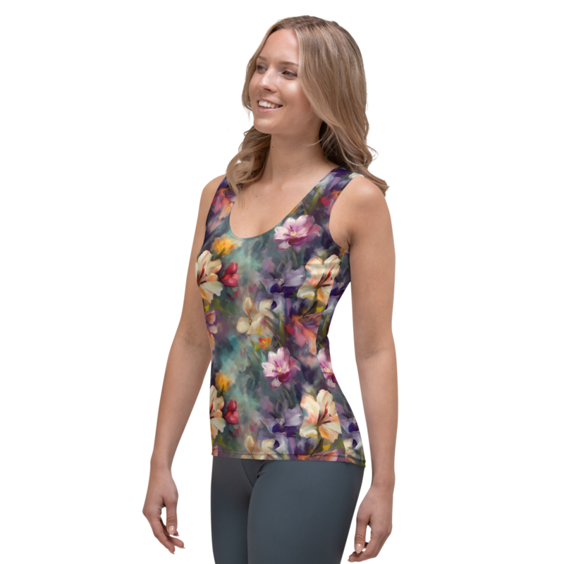 Beautiful Romantic Flowers Chic Floral Pattern Sublimation Cut & Sew Tank Top