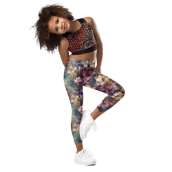 beautiful romantic flowers chic floral pattern kid's leggings