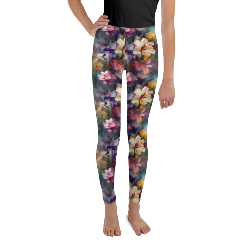 Beautiful Romantic Flowers Chic Floral Pattern Youth Leggings