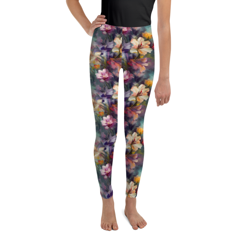 Beautiful Romantic Flowers Chic Floral Pattern Youth Leggings