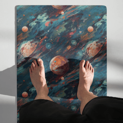 Watercolor Outer Space Planets Galaxy Pattern Yoga mat