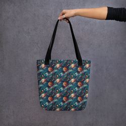 Watercolor Outer Space Planets Galaxy Pattern Tote bag