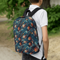 Watercolor Outer Space Planets Galaxy Pattern Backpack