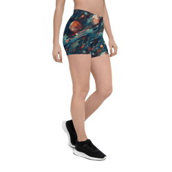 Watercolor Outer Space Planets Galaxy Pattern Shorts