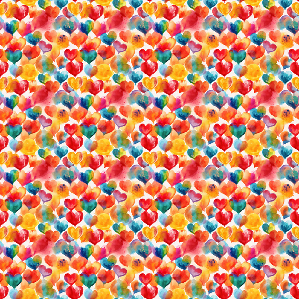 Colorful Watercolor Hearts Cute Girly Pattern Yoga Leggings