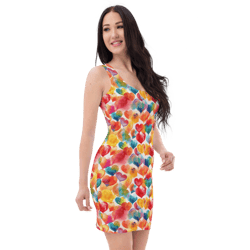 Colorful Watercolor Hearts Cute Girly Pattern Sublimation Cut & Sew Dress