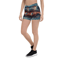 Planets Outer Space Galaxy Watercolor Pattern Shorts