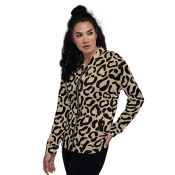 Leopard Skin Animal Pattern Unisex Bomber Jacket