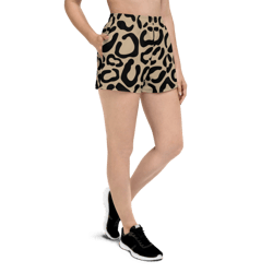 leopard skin animal pattern women’s recycled athletic shorts