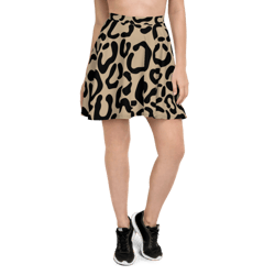 leopard skin animal pattern skater skirt