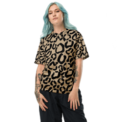 leopard skin animal pattern recycled unisex sports jersey