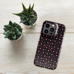 pink hearts on the black background snap case for iphone®