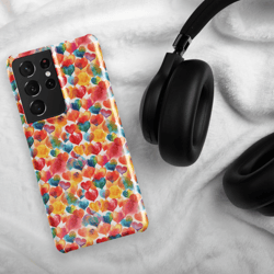 colorful watercolor hearts cute girly pattern snap case for samsung®