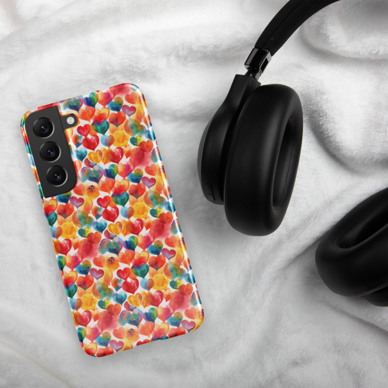 Colorful Watercolor Hearts Cute Girly Pattern Snap case for Samsung®