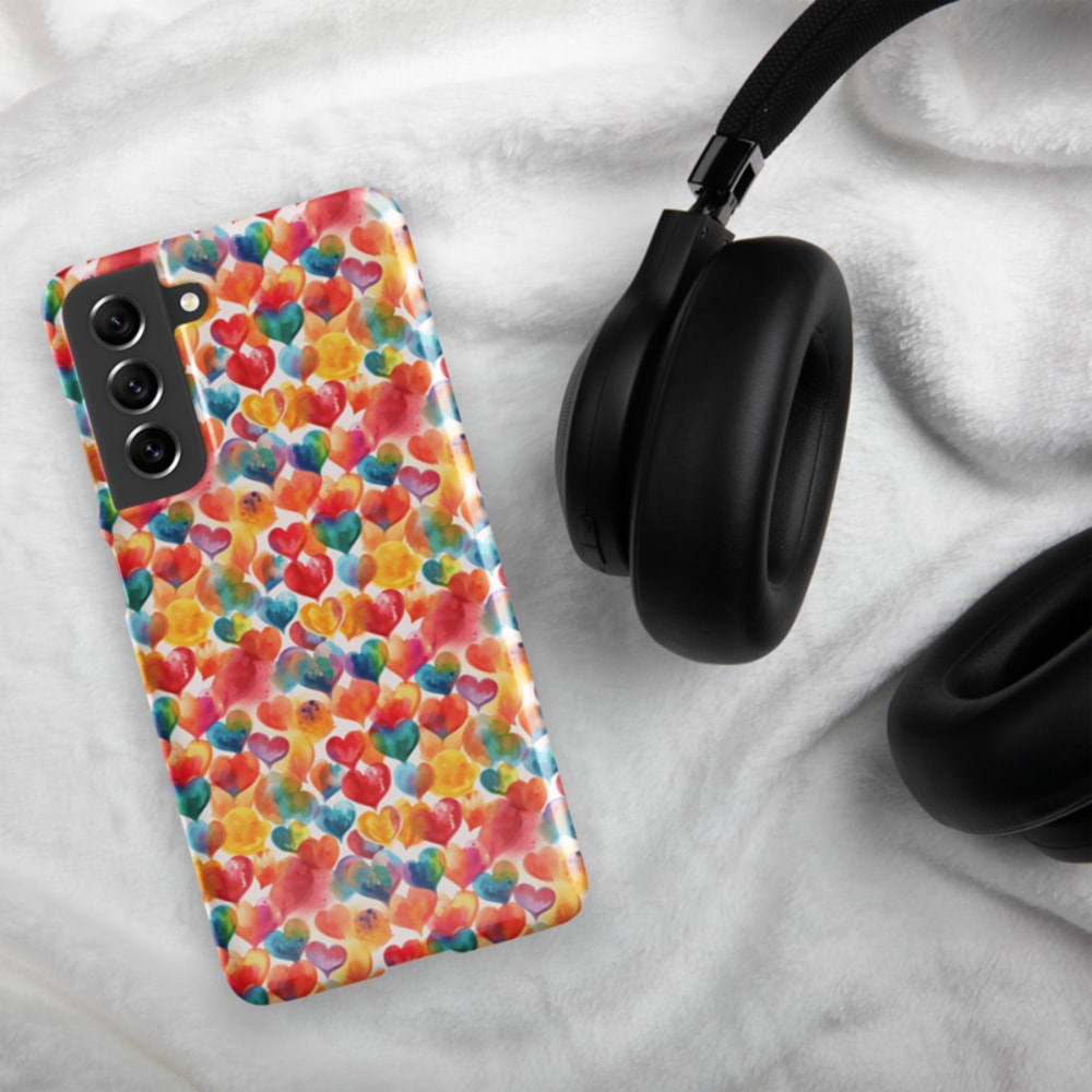Colorful Watercolor Hearts Cute Girly Pattern Snap case for Samsung®