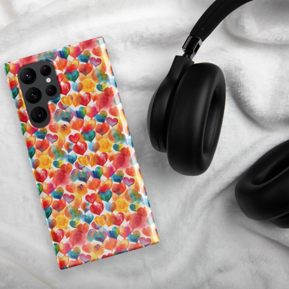Colorful Watercolor Hearts Cute Girly Pattern Snap case for Samsung®