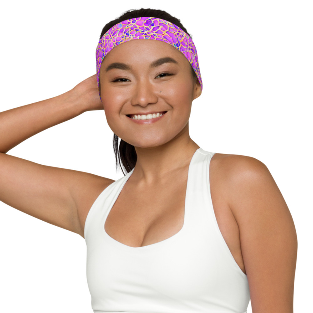 Pink Yellow Blue Modern Mozaic Seamless Pattern Headband