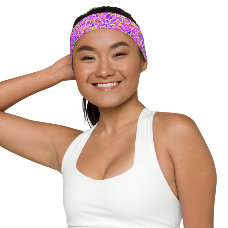 Pink Yellow Blue Modern Mozaic Seamless Pattern Headband