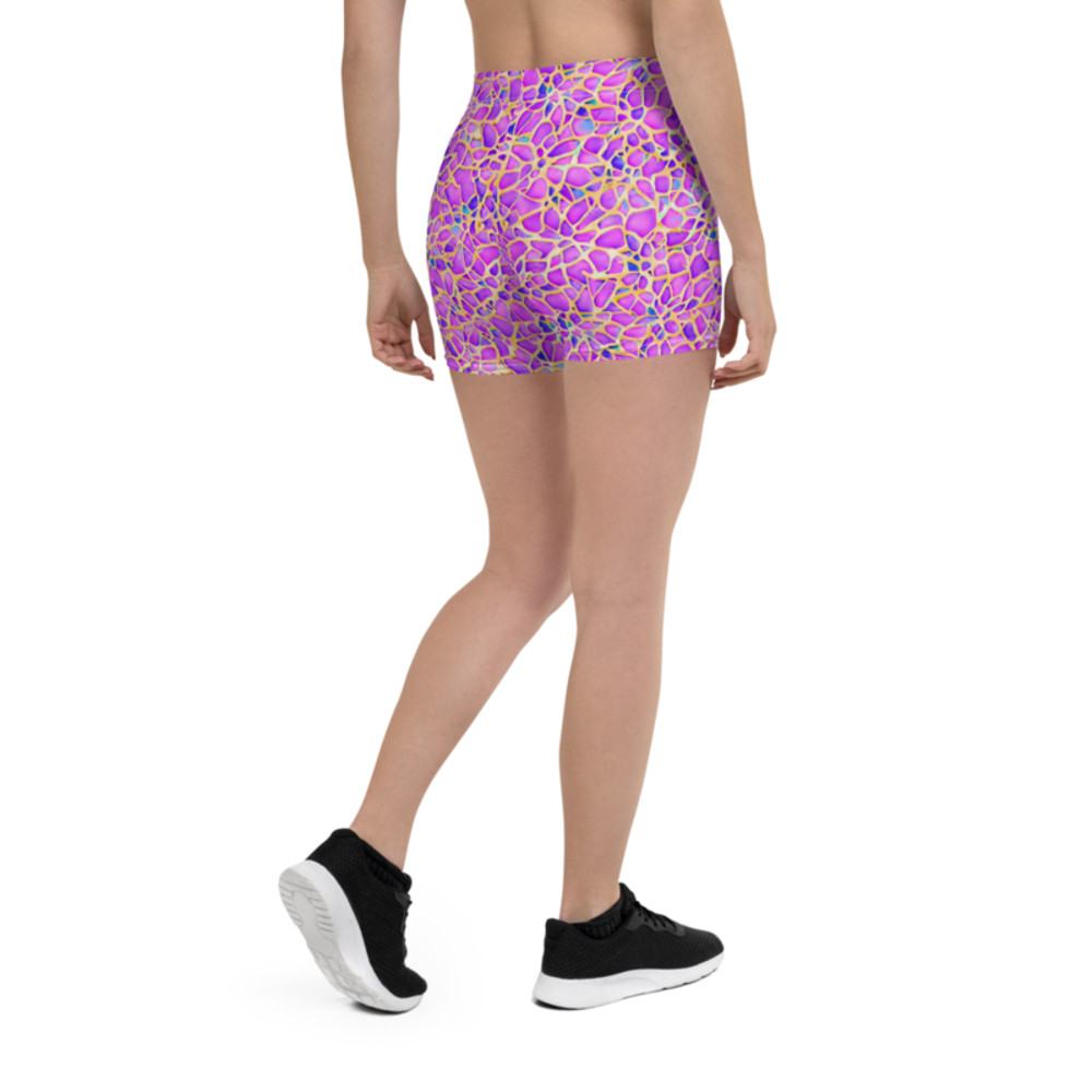 Pink Yellow Blue Modern Mozaic Seamless Pattern Shorts