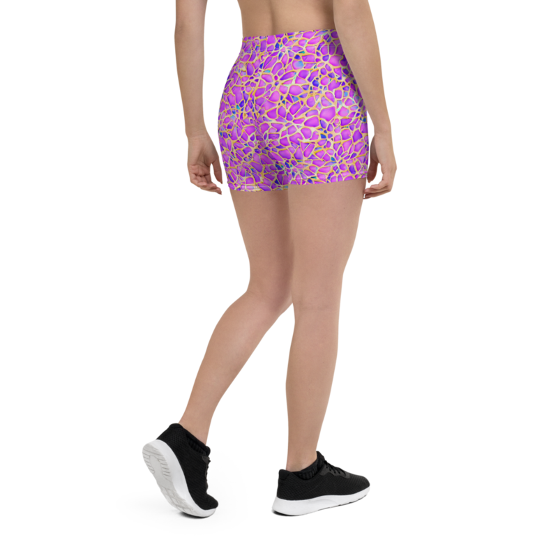 Pink Yellow Blue Modern Mozaic Seamless Pattern Shorts