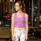 Pink Yellow Blue Modern Mozaic Seamless Pattern Crop Top