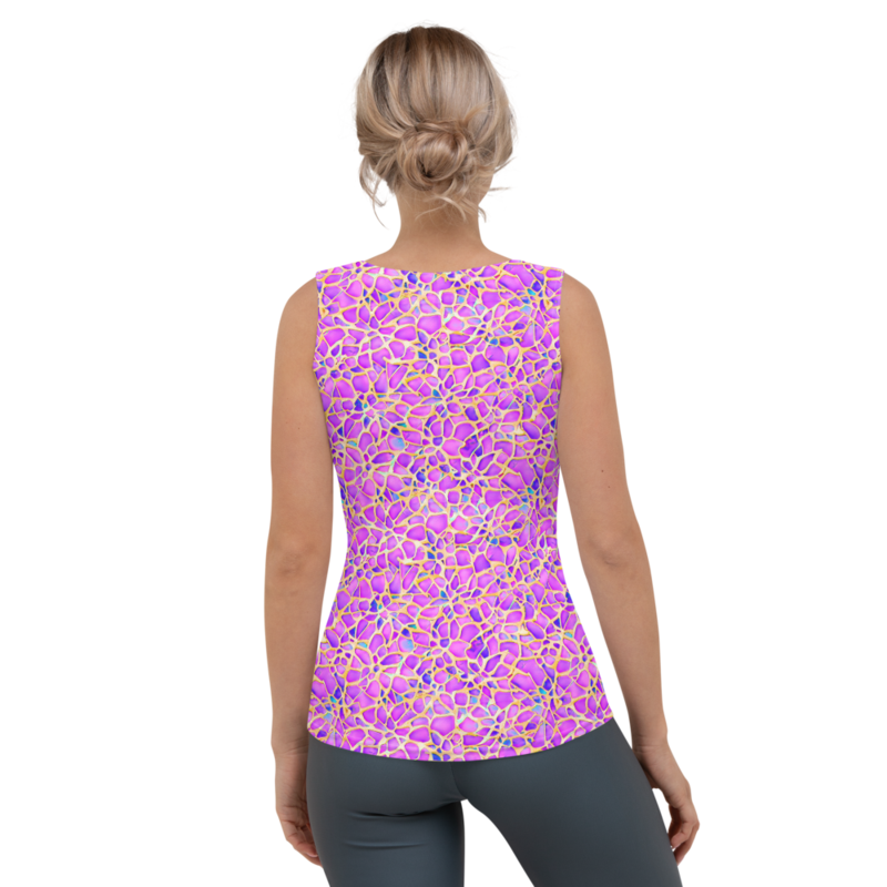 Pink Yellow Blue Modern Mozaic Seamless Pattern Sublimation Cut & Sew Tank Top