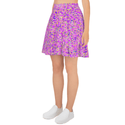 pink yellow blue modern mozaic seamless pattern skater skirt