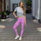 Pink Yellow Blue Modern Mozaic Seamless Pattern Leggings