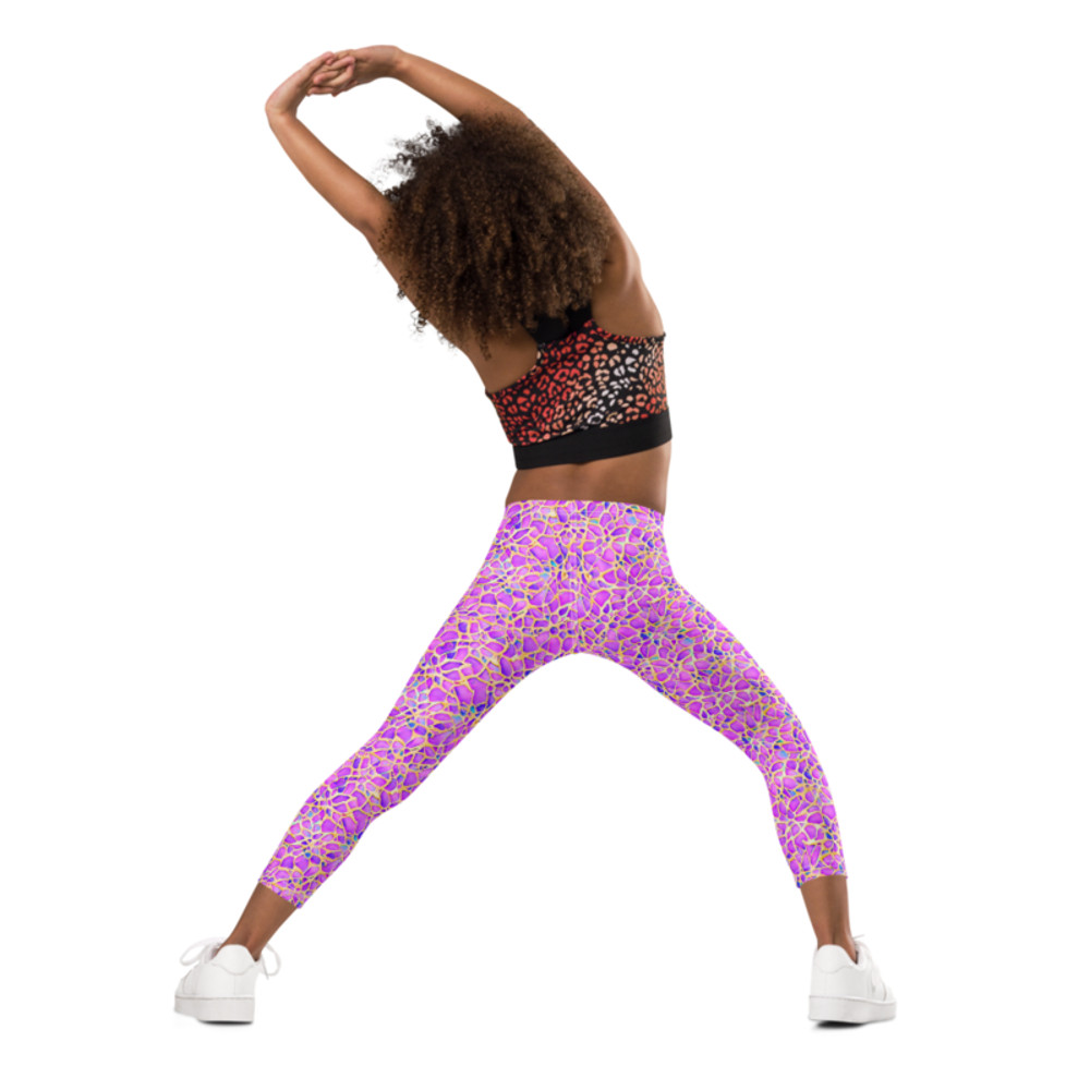 Pink Yellow Blue Modern Mozaic Seamless Pattern Kid's Leggings