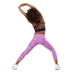 pink yellow blue modern mozaic seamless pattern kid's leggings