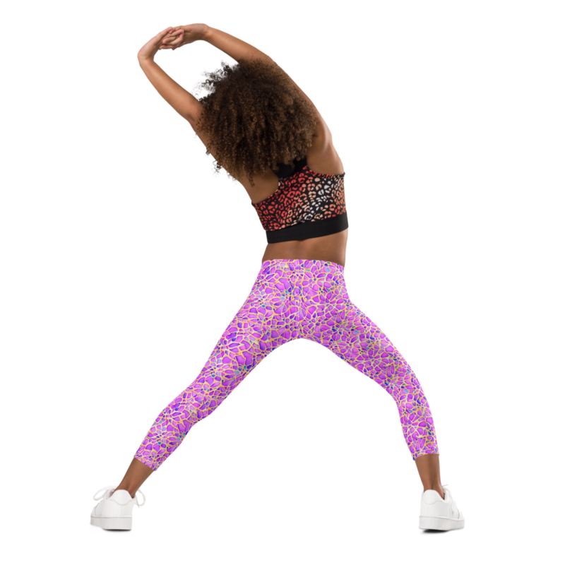 Pink Yellow Blue Modern Mozaic Seamless Pattern Kid's Leggings