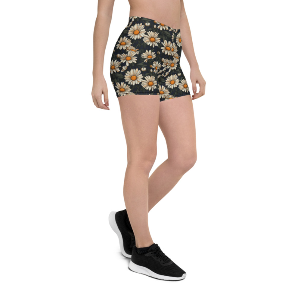 Daisy Flowers Retro Seamless Pattern Shorts
