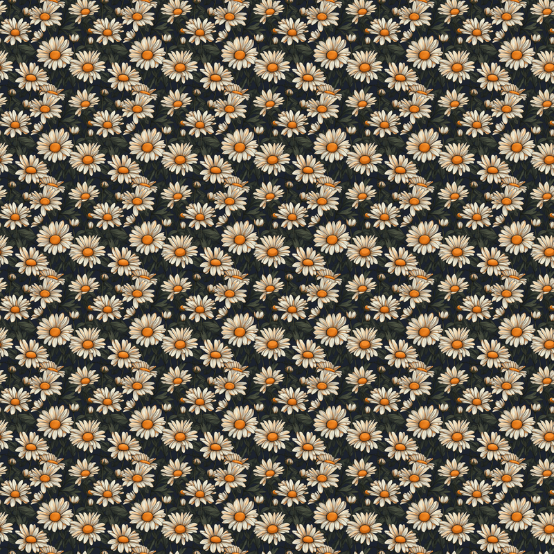 Daisy Flowers Retro Seamless Pattern Yoga Leggings