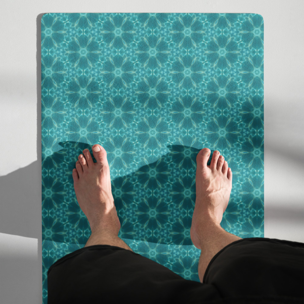 Aquatic Flowers Seamless Pattern Yoga mat