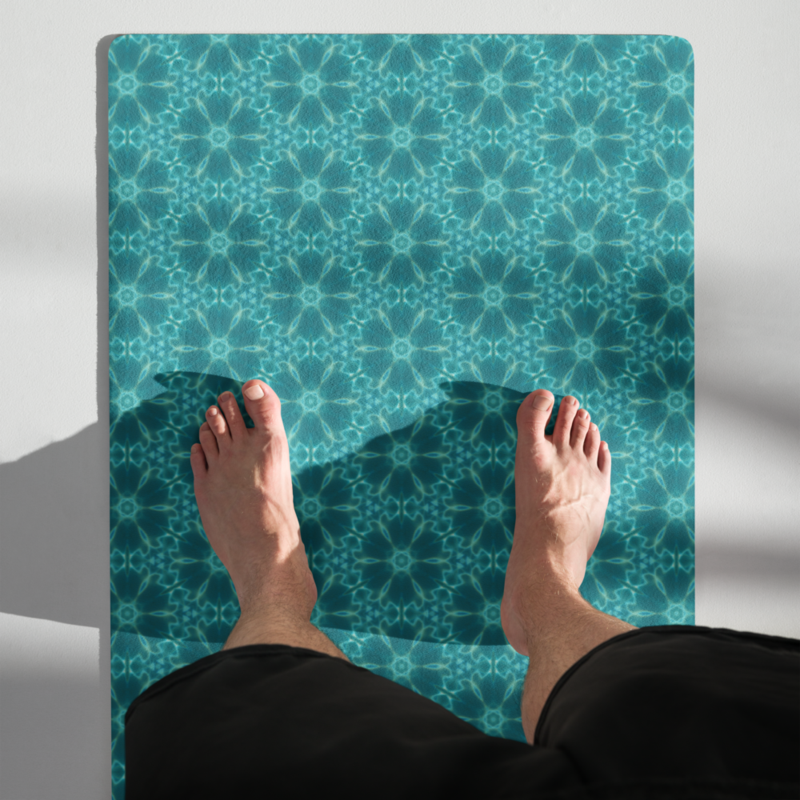 Aquatic Flowers Seamless Pattern Yoga mat