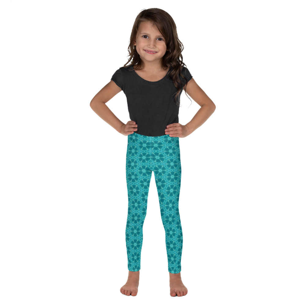 Aquatic Flowers Seamless Pattern Kid's Leggings