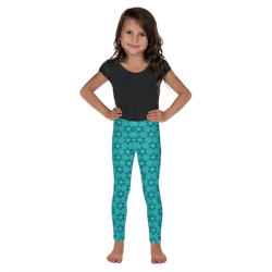 aquatic flowers seamless pattern kid's leggings