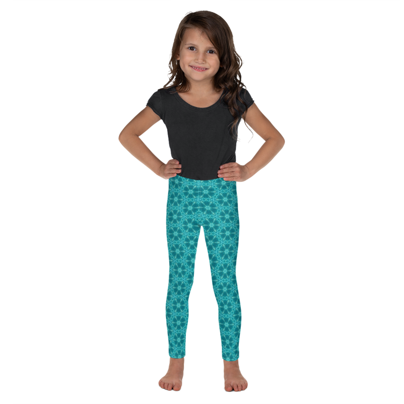 Aquatic Flowers Seamless Pattern Kid's Leggings