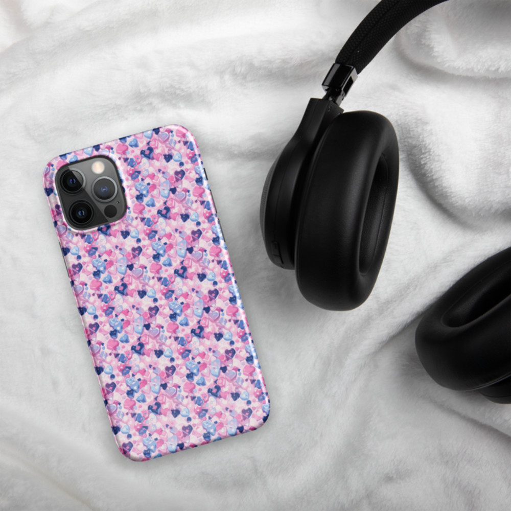 Cartoon Love Hearts Pattern Snap case for iPhone®