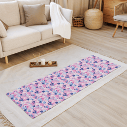 cartoon love hearts pattern yoga mat