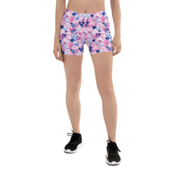 cartoon love hearts pattern shorts
