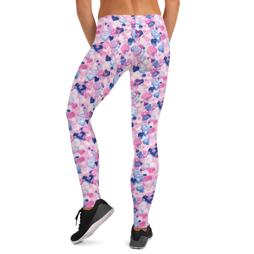 Cartoon Love Hearts Pattern Leggings