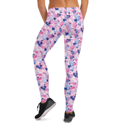cartoon love hearts pattern leggings